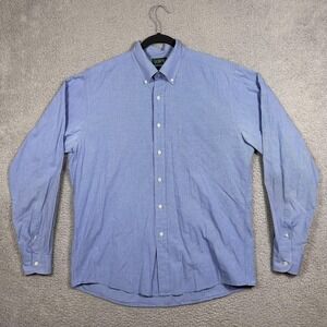 J Crew Shirt Mens 15.5 36 Blue Check Oarsman Button Down Long Sleeve Cotton